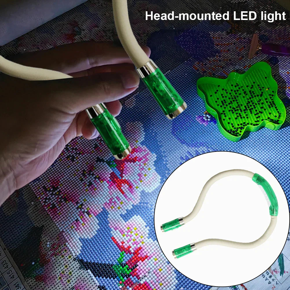 Tragbare Nackenlampe mit LED zum Stricken, Häkeln und Lesen – Freihändiges Licht