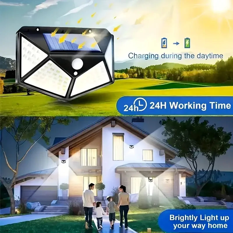 Solar Wandleuchte Außen 100 LED mit Bewegungsmelder | Karnz