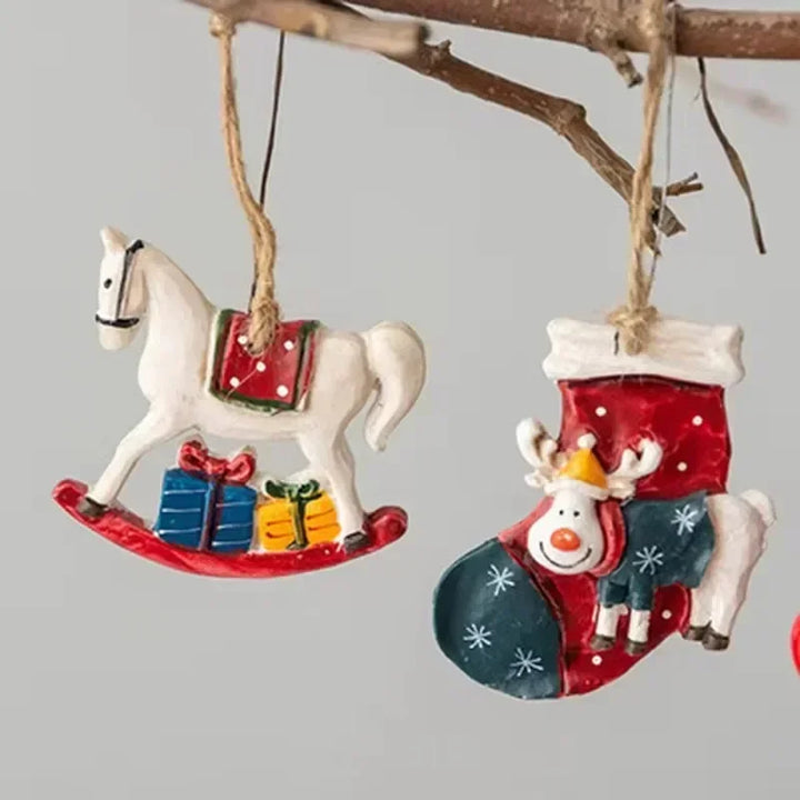 Klassische Weihnachtsdeko – Hängende Weihnachtsstrümpfe mit Elchmotiv | Karnz
