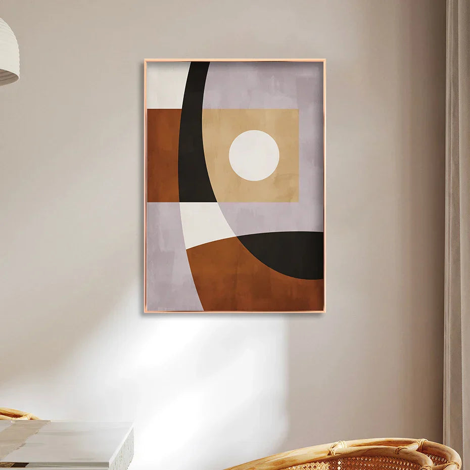 Modern Farbblock Geometrisch Abstrakte Wandkunst Fein Kunst Leinwanddruck Neutrale Farben Bild Für Wohnzimmer Esszimmer Schlafzimmer Kunst Dekor | Karnz