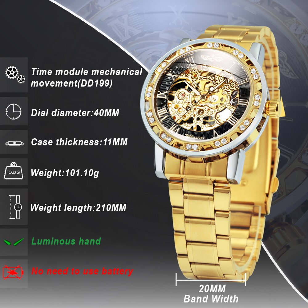 Karnz | Luminescente Mechanische Titan Skeleton Uhr