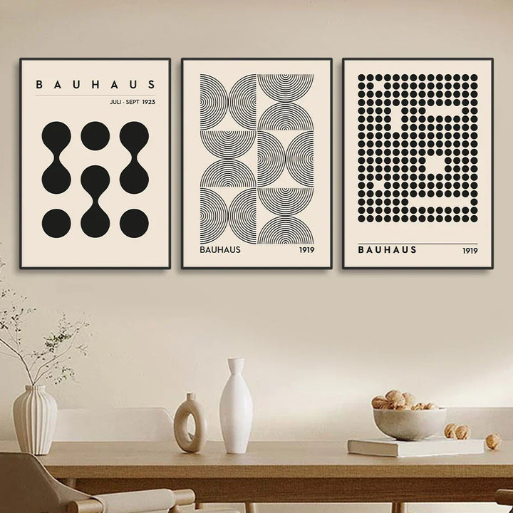 Vintage Retro Geometric Abstract Bauhaus Expo Kunst Galerie Poster Wandkunst Feine Kunst Leinwanddrucke Bilder Für Wohnzimmer Esszimmer Home Office Dekor | Karnz