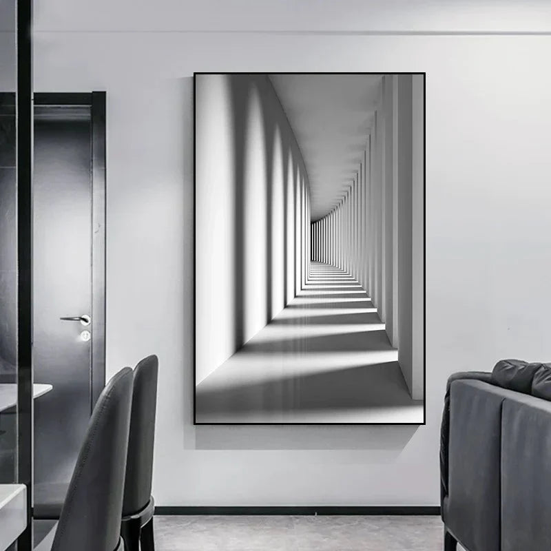 Minimalistische abstrakte architektonische Wandkunst feine Kunstleinwand Drucke Poster Bilder für moderne Apartment Wohnzimmer Büro Dekor | Karnz