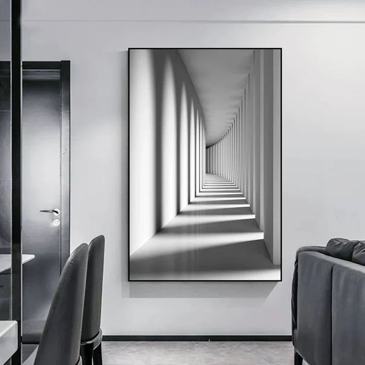 Minimalistische abstrakte architektonische Wandkunst feine Kunstleinwand Drucke Poster Bilder für moderne Apartment Wohnzimmer Büro Dekor | Karnz