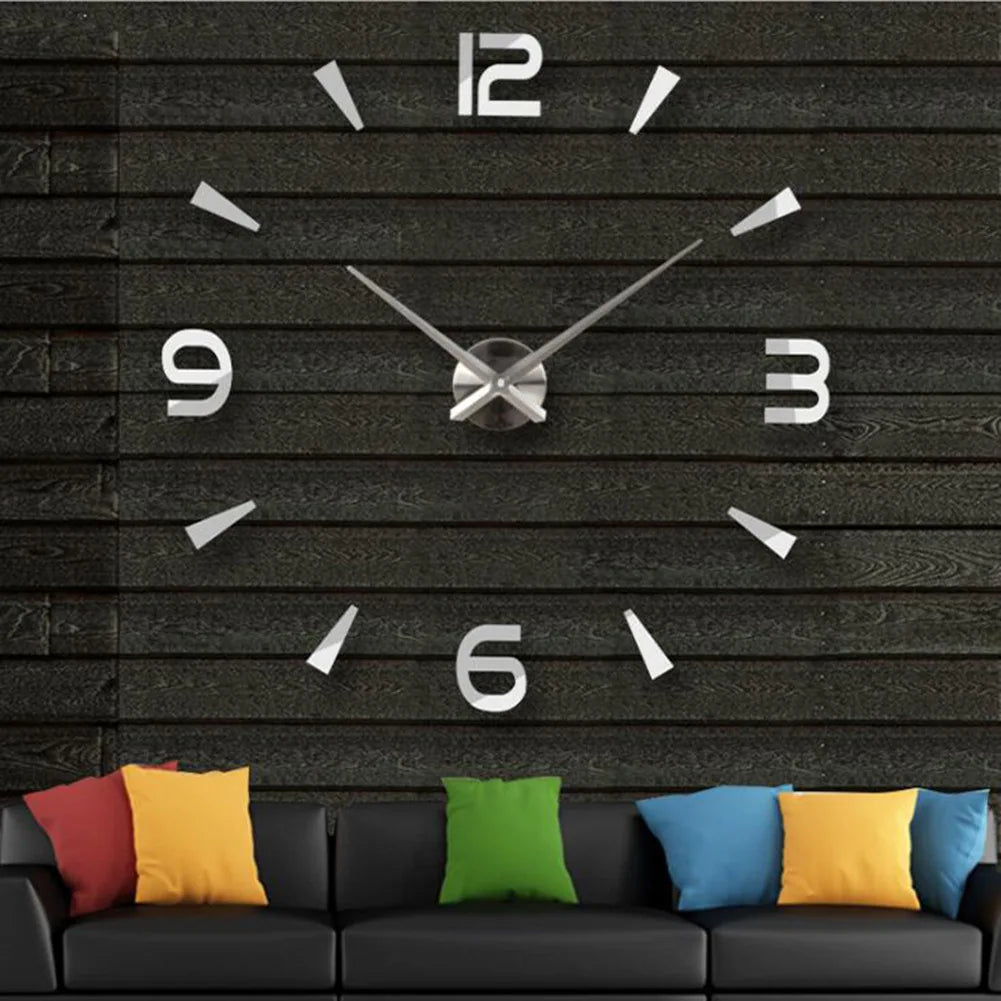 Große Wanduhr DIY 3D Selbstkleber Spiegel Acryl Wanduhr für Küche Esszimmer Wohnzimmer Kreative Wohnkultur | Karnz