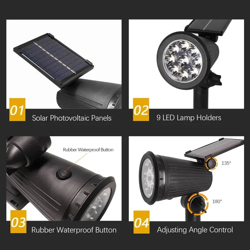 Solar LED Gartenstrahler Außen | Karnz