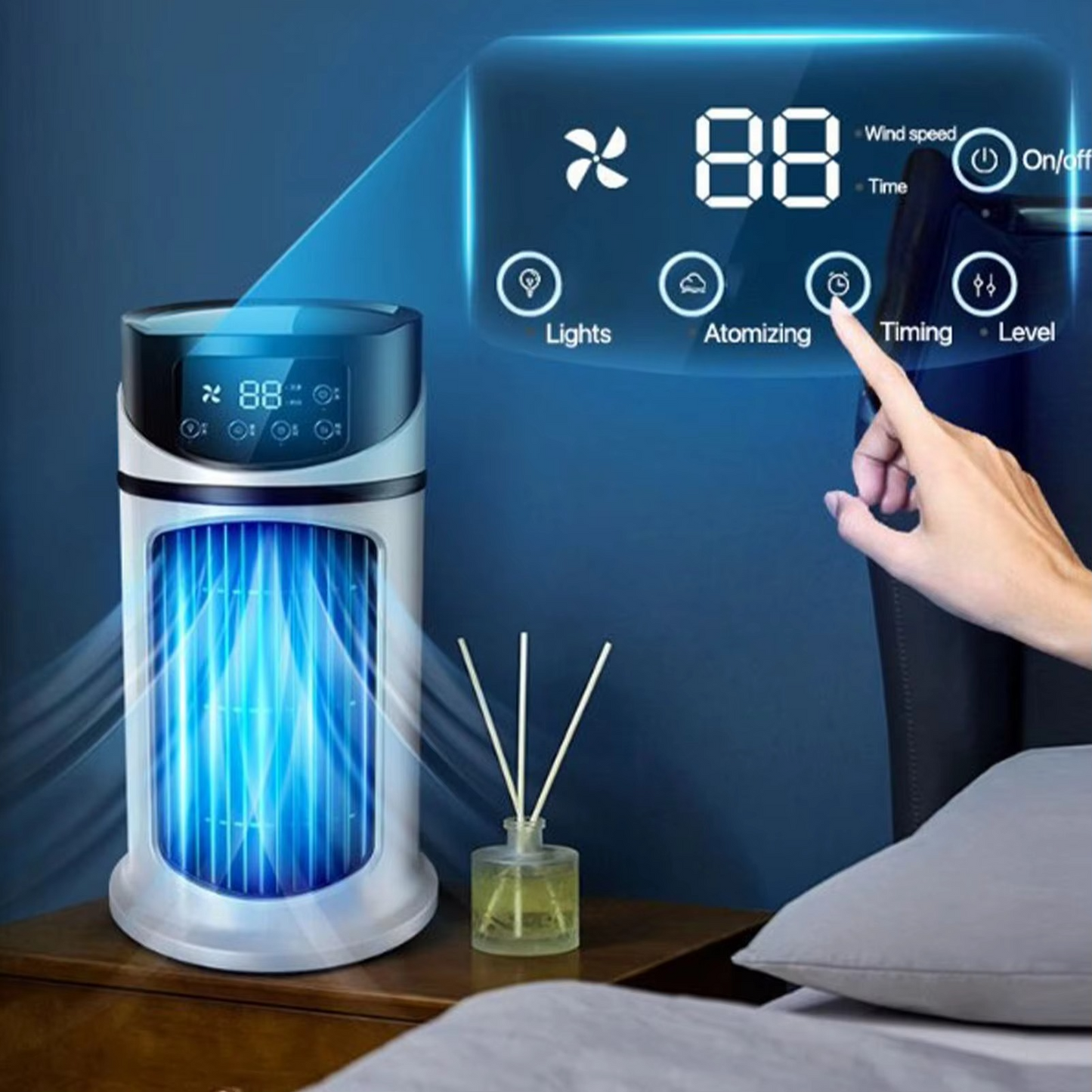 Tragbarer Luftkühler mit Luftbefeuchter & Staubfilter – USB-betriebene Mini-Klimaanlage für Zuhause & Büro | Karnz
