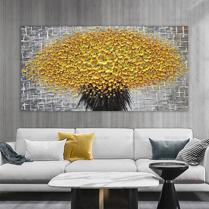 Moderne abstrakte Blumenbaum Wandkunst Fine Art Leinwanddrucke Große Größen Bilder Für Wohnzimmer Schlafzimmer Home Office Kunstdekoration | Karnz