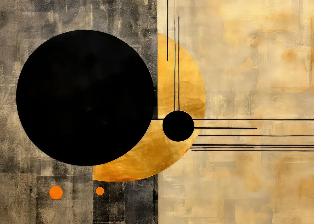 Moderne Fließende Geometrie Schwarzes Goldenes Abstraktes Wandkunst Feine Kunst Leinwanddrucke Bilder Für Wohnzimmer Esszimmer Home Office Dekor | Karnz