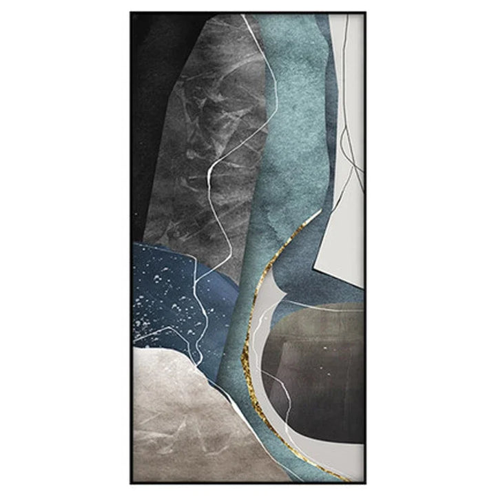 Große Größen Grau Blau Grün Nordisch Geomorph Abstract Wandkunst Feine Kunst Leinwanddrucke Bilder Für Moderne Wohnung Wohnzimmer Eingangsbereich Kunst Dekor | Karnz