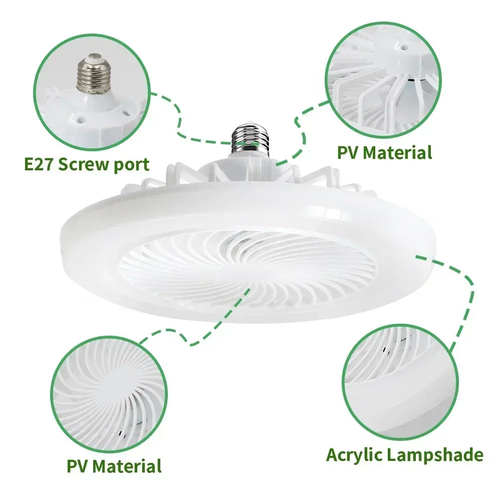 Upgrade Ihr Wohnraum mit dem Smart Remote Control Deckenventilator - LED-Beleuchtung und E27 Converter Basis inklusive für ultimativen Komfort | Karnz