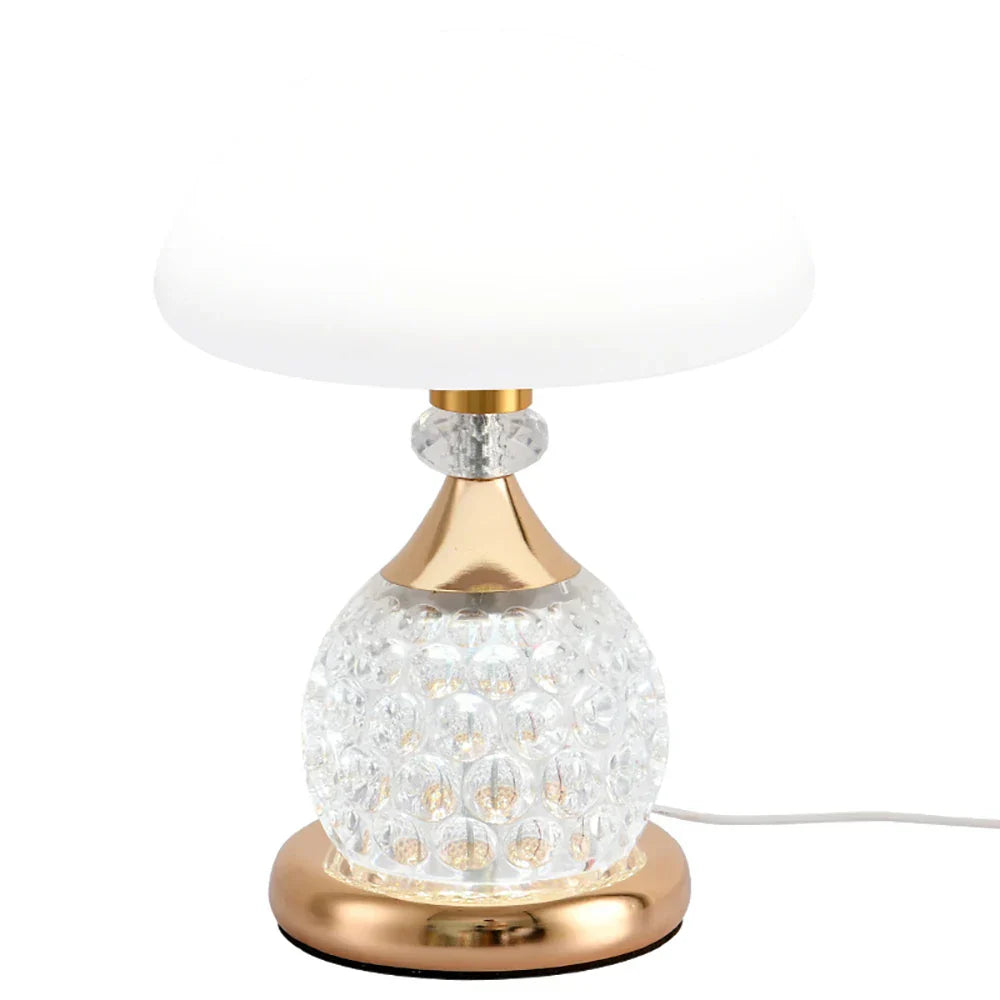 Dekoratives Stimmungslicht LED – Kristall Tischlampe mit Pilz-Design, Vintage Deko-Lampe für Wohnzimmer oder Schlafzimmer | Karnz