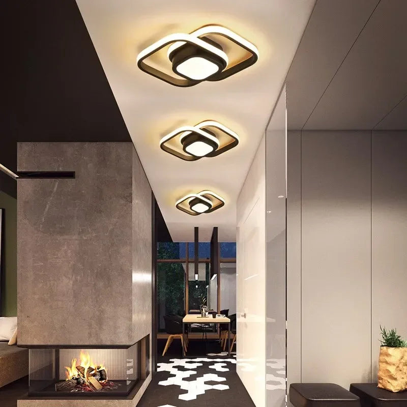 Moderne LED-Deckenlampe 18W | Kreatives Design mit 2 Ringen | Energieeffiziente Beleuchtung für Wohnzimmer & Büro 24 cm | Karnz