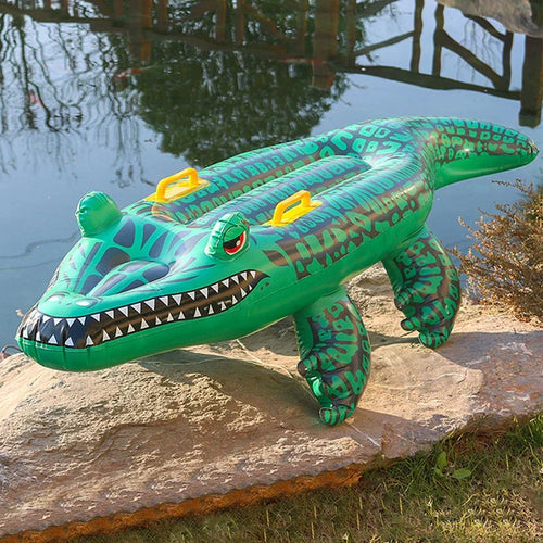 Karnz | Floatoro Inflatable Krokodil Schwimmspielzeug für Kinder & Erwachsene | Schwimmspielzeug für Strand, Pool & Sommerparty | Langlebiges PVC-Wasserbett