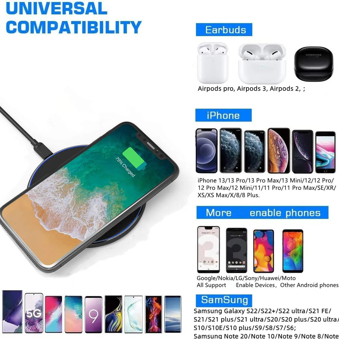 Karnz | 30W Schnelles kabelloses Ladepad | Premium USB C Ladekabel MagSafe Ladegerät für Apple iPhone, Samsung & Android - Fast Wireless Charging Pad