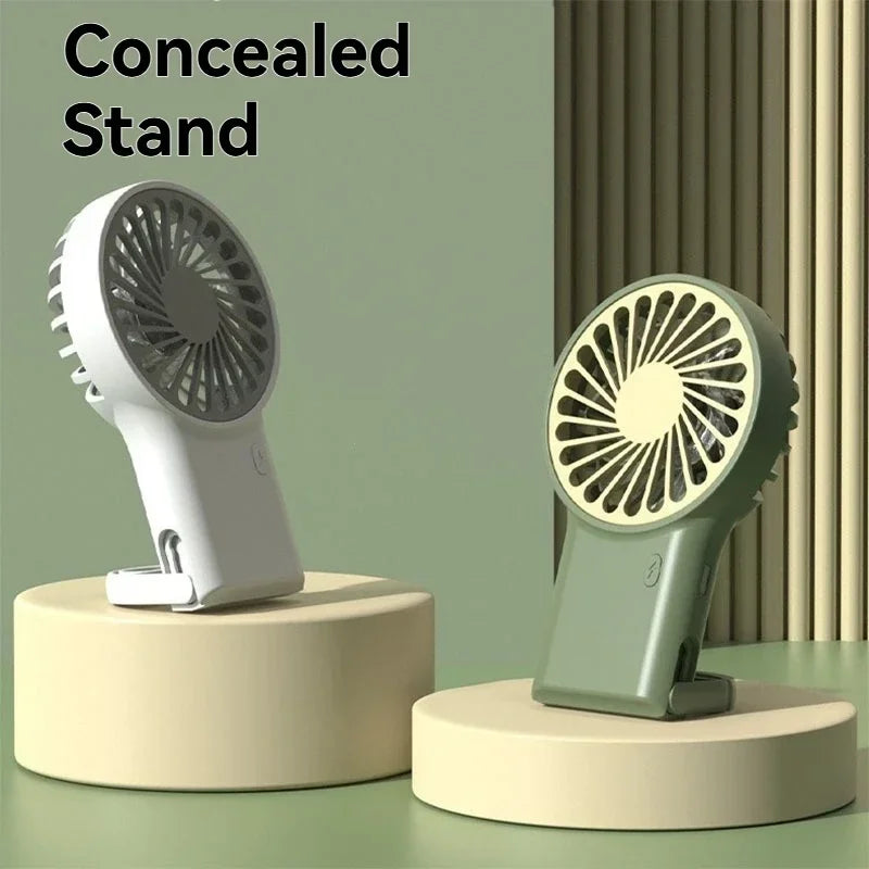Neuer faltbarer USB wiederaufladbarer Mini-Ventilator | Handventilator für den Schreibtisch mit Cartoon-Design & Haken für Outdoor-, Heim- & Bürogebrauch | Karnz