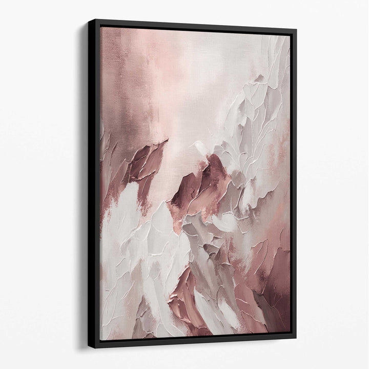 Abstraktes rosa-weißes Leinwandbild „Farbstriche Nr. 2“