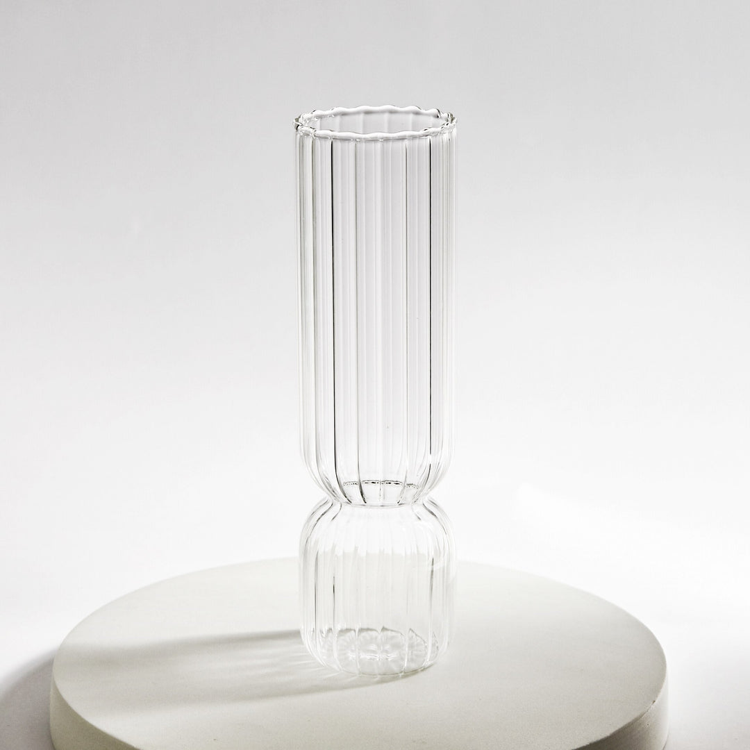 Scallop Zylinder Glas Vase | Karnz