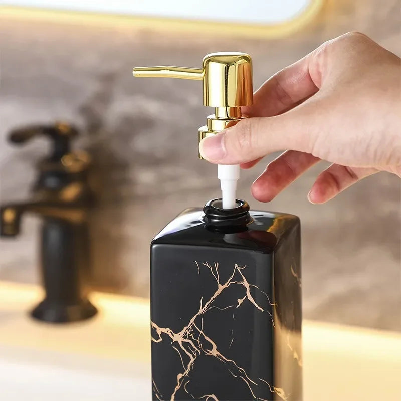 Marmor Keramik Seifen- & Shampoo-Dispenser - Modernes Design | Karnz