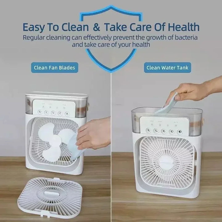 3 In 1 Ventilator Klimaanlage Haushaltskleiner Luftkühler LED Nachtlicht Tragbarer Luftbefeuchter Luftregelungsventilator Büro Zuhause Ventilator Neu | Karnz