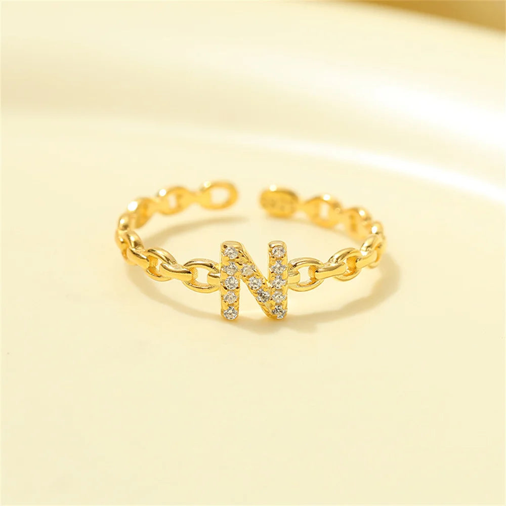 Karnz | Zierlicher Diamant Buchstaben Initialring