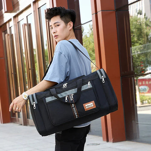 Karnz | Travinero Faltbare Reisetasche Herren | Große Kapazität | Wasserdichte Schultertasche für Geschäftsreisen & Kurztrips | Sport- & Freizeittasche