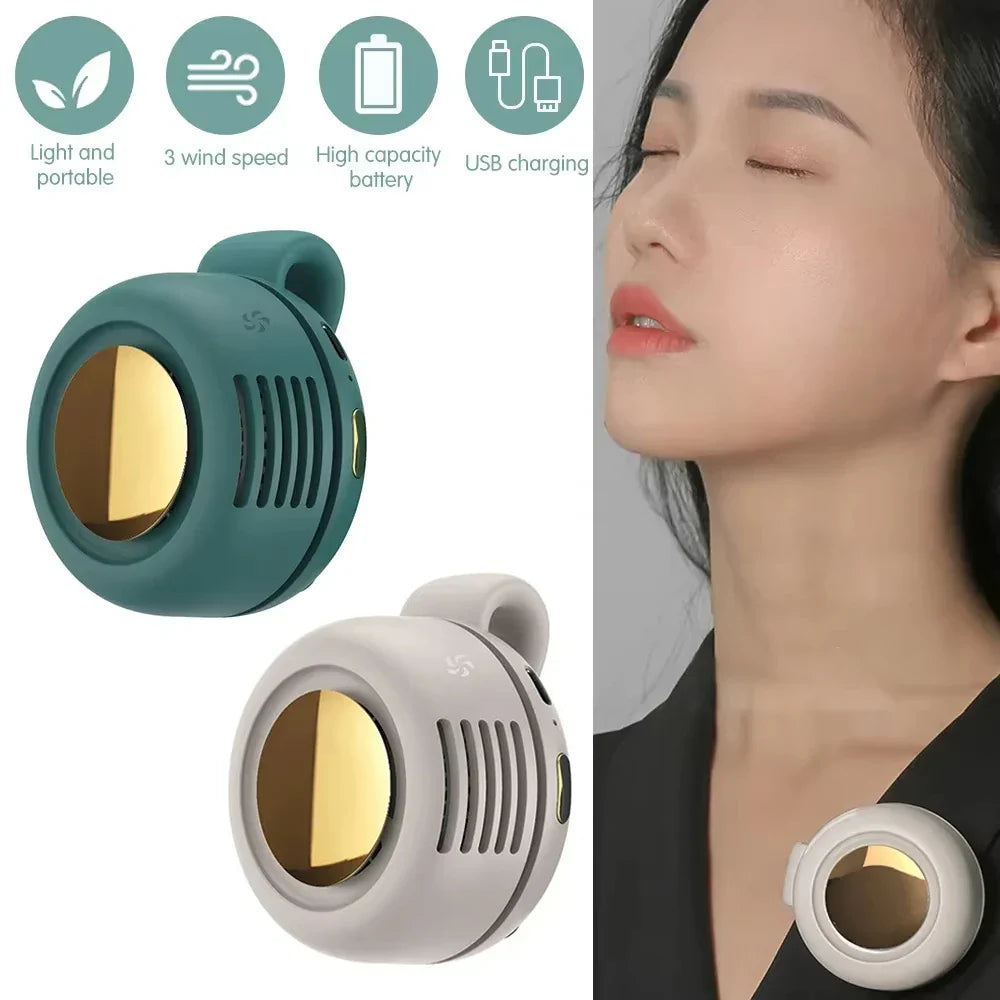 Tragbarer Mini-Handheld bladeless Ventilator – Wiederaufladbarer Clip-On Taille- oder Desktop-Ventilator für Outdoor-Belüftung | Karnz