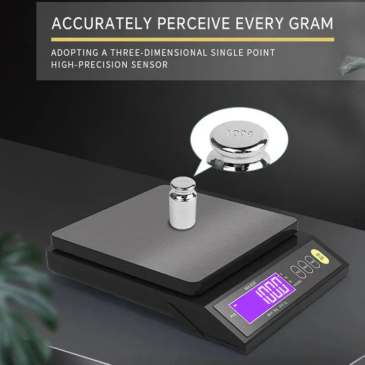 Karnz | 5 kg/0,1 g und 10 kg/1 g digitale elektronische Küchenwaage, LCD-Display, voll wasserdichtes Edelstahl-Waagetool zum Backen