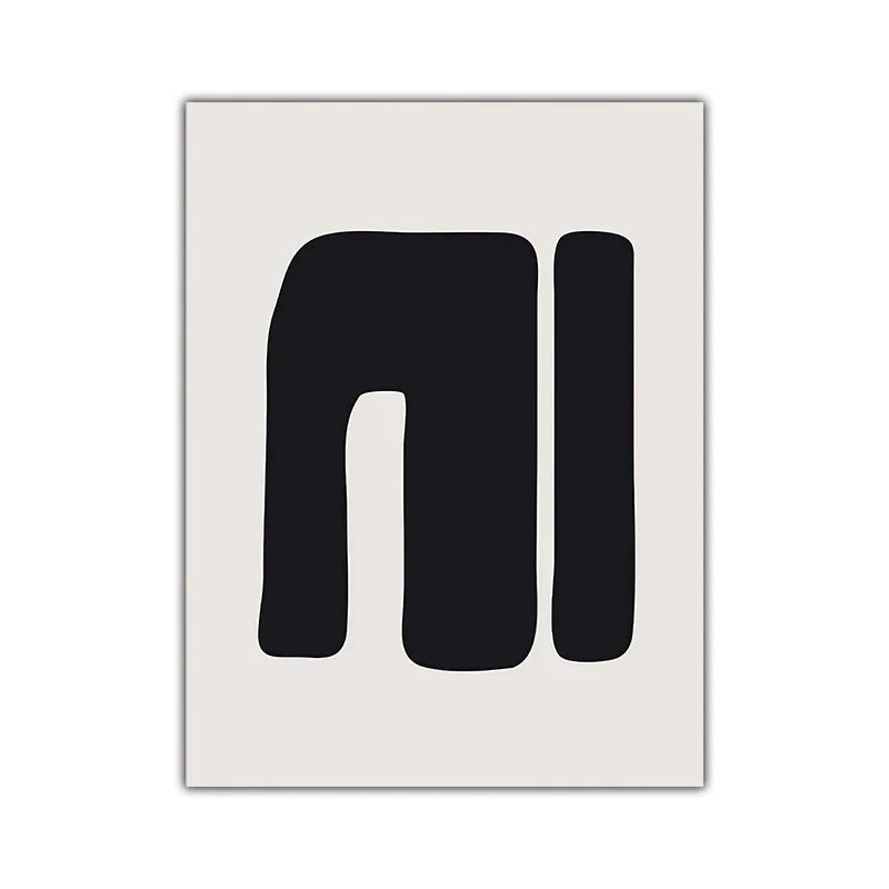 Minimalistische abstrakte primitive Symbole Wandkunst Fine Art Leinwanddrucke Schwarz Weiß Bilder für moderne Wohnung Wohnzimmer Dekor | Karnz