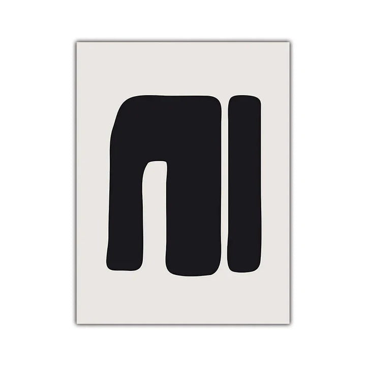 Minimalistische abstrakte primitive Symbole Wandkunst Fine Art Leinwanddrucke Schwarz Weiß Bilder für moderne Wohnung Wohnzimmer Dekor | Karnz