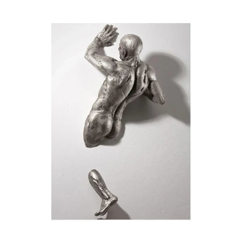 Moderne urbane abstrakte Eisenstatue Wandkunst Fine Art Leinwanddrucke 3D-Visualisierung Figurenkunst Bilder für minimalistische Wohnungswanddekoration | Karnz