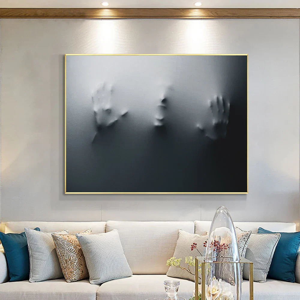 Moderne Kunst Abstrakte Gespenstische Figuren In Der Wand Leinwanddrucke Schwarz Weiß Wandkunst Poster Bilder Für Wohnzimmer Schlafzimmer Kunst Dekor | Karnz