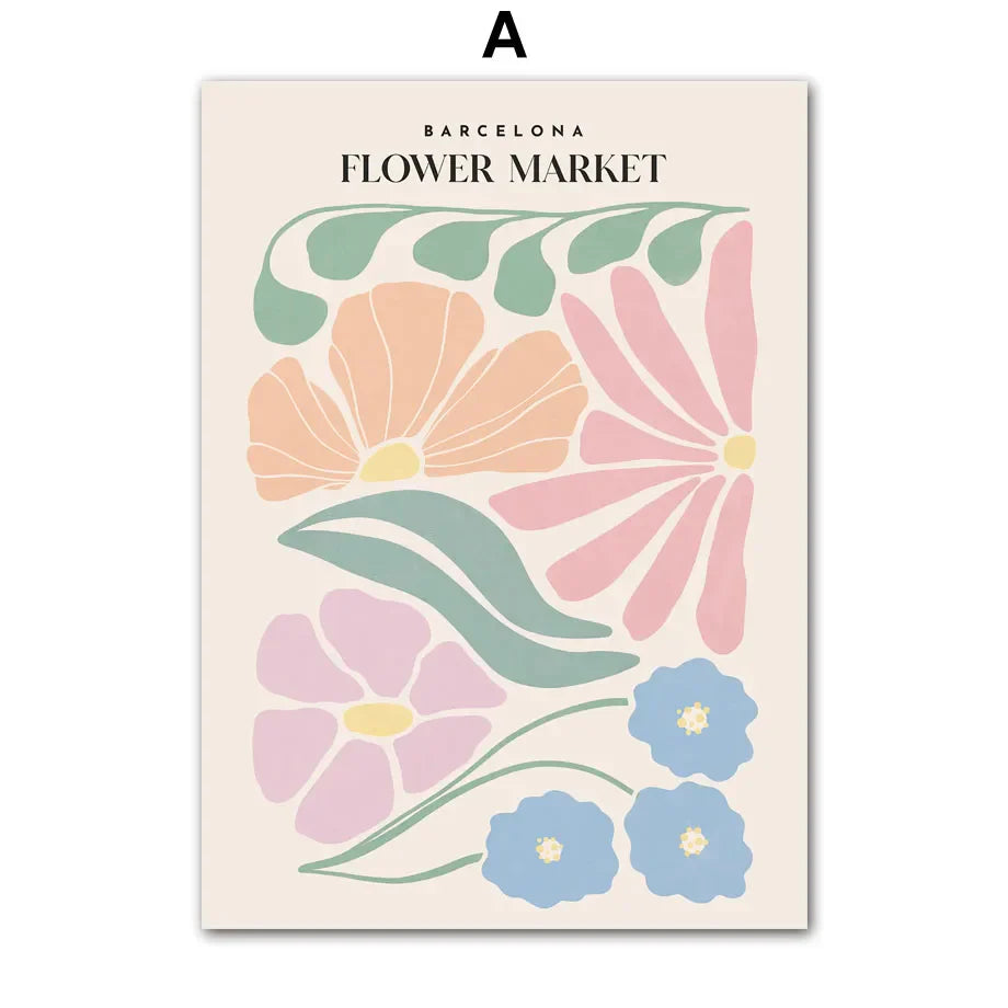 Pink Lavendel Gänseblümchen Blumenmarkt Poster Wandkunst Feine Kunst Leinwanddrucke Pastell Blumenbilder Für Wohnzimmer Schlafzimmer Kunst Dekor | Karnz