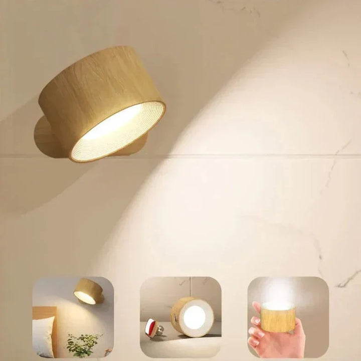 Karnz | Spotlight Kabellose Wandlampe - 360° Rotation, Dimmbar, Wiederaufladbare Wandlicht