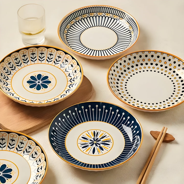 Porzellan Teller Set Handgemalt – Elegant und Dekorativ | Perfekt für den Alltag und besondere Anlässe | Karnz