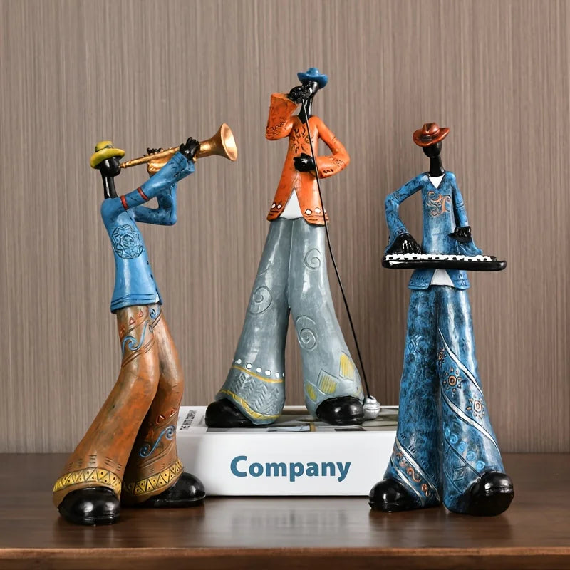 Harz Jazz Band Figurine - Vintage Musik Dekor Statue | Karnz