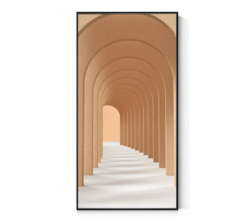Moderne abstrakte minimalistische Bögen Architektur Wandkunst Fine Art Leinwanddrucke Bilder für Eingangsbereich Foyer Wohnzimmer Home Office Dekor | Karnz
