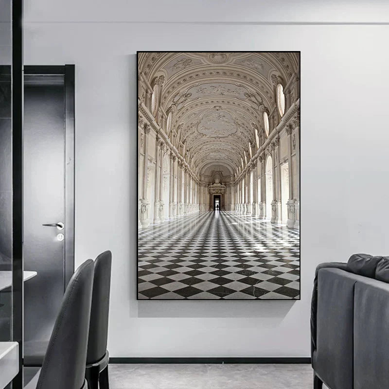 Minimalistische abstrakte architektonische Wandkunst feine Kunstleinwand Drucke Poster Bilder für moderne Apartment Wohnzimmer Büro Dekor | Karnz