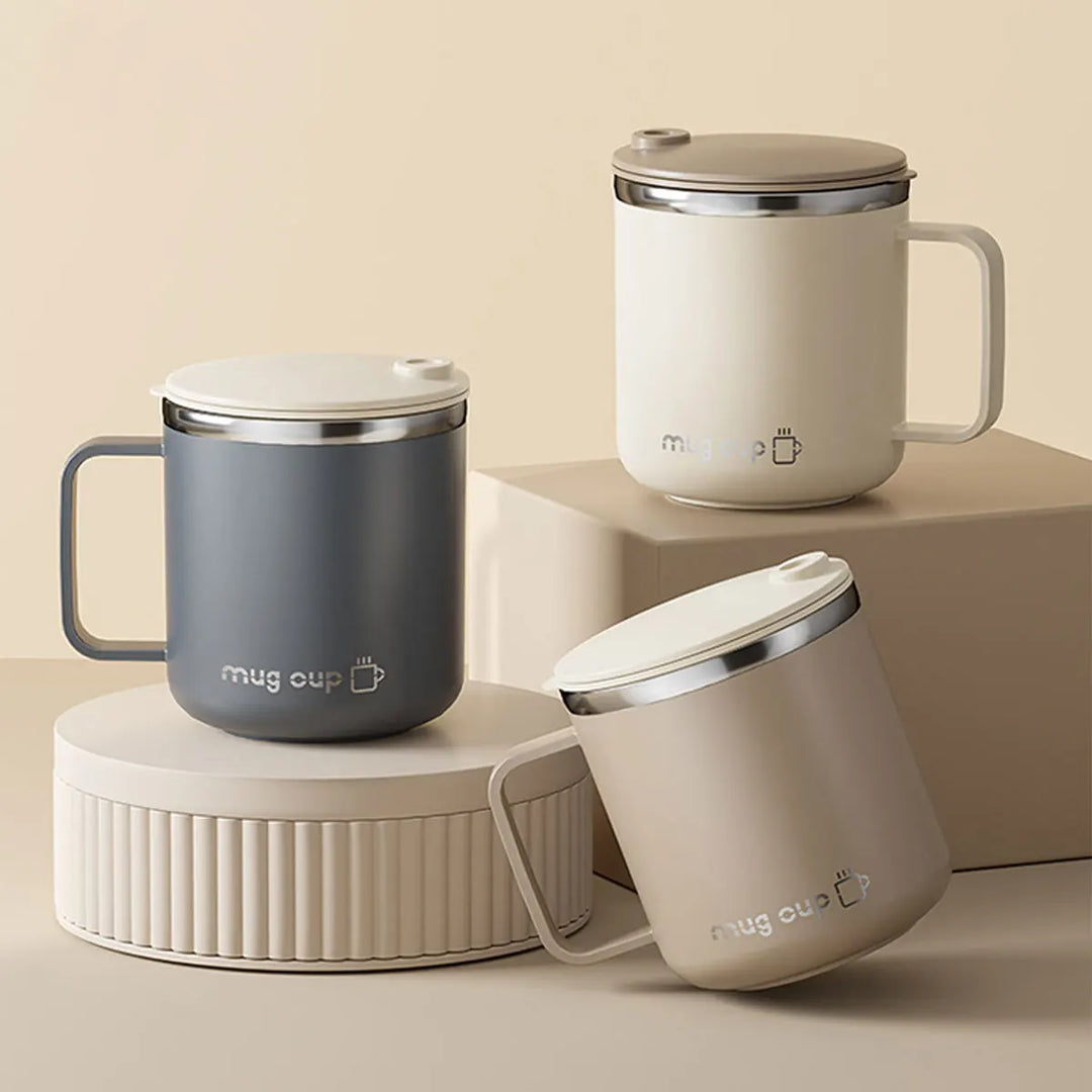 Isolierte Edelstahl Kaffeetasse mit Deckel | Karnz