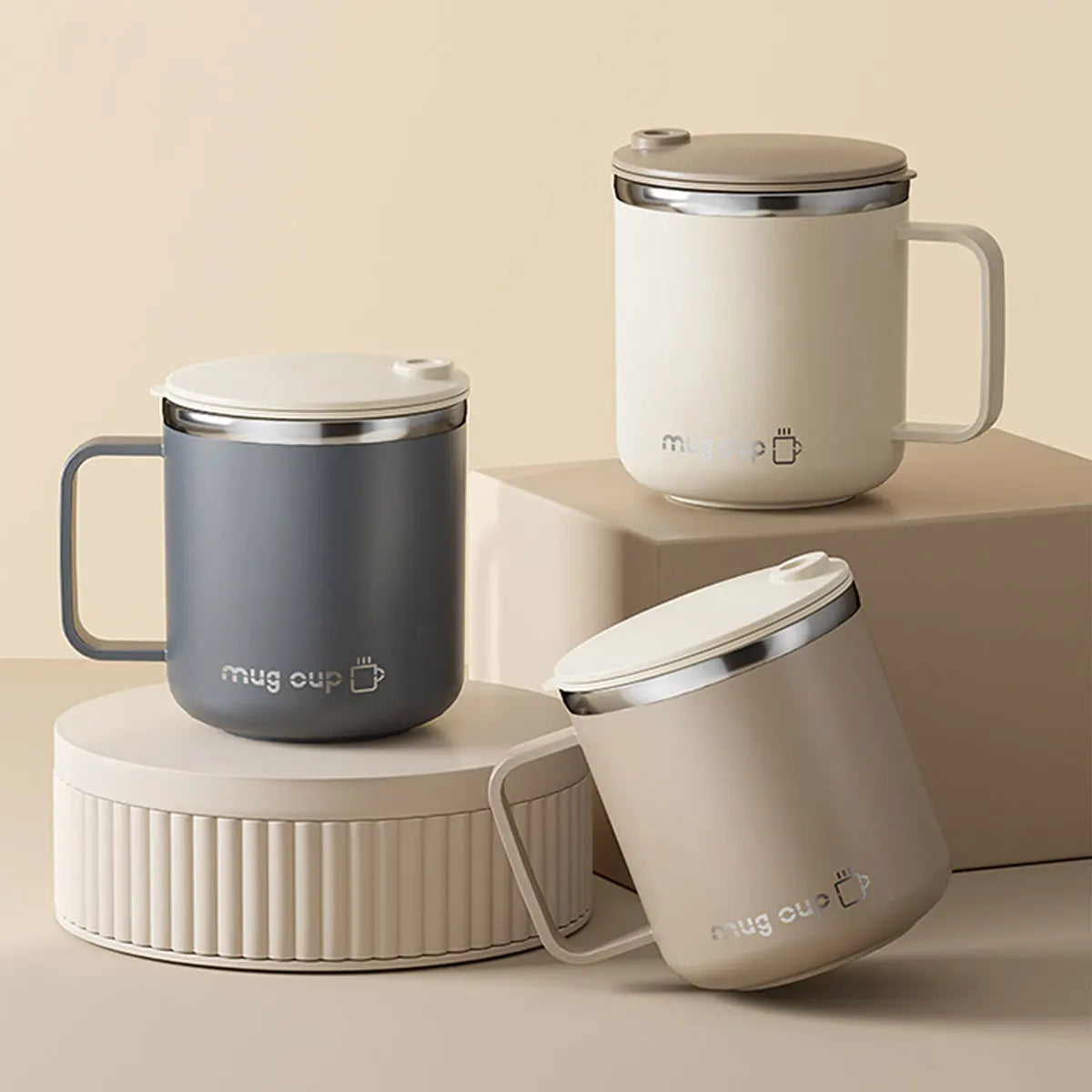 Isolierte Edelstahl Kaffeetasse mit Deckel | Karnz