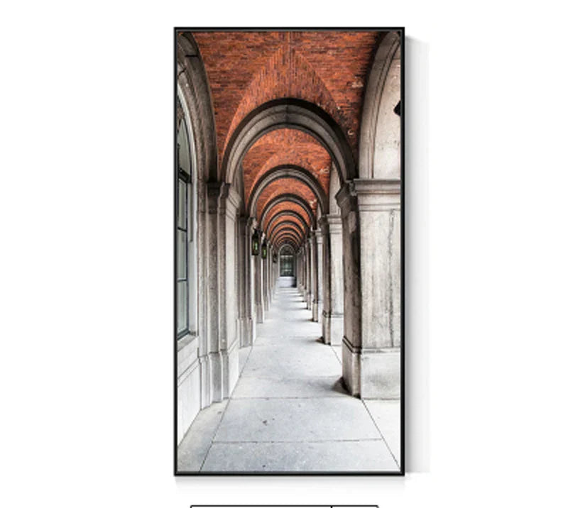 Moderne abstrakte minimalistische Bögen Architektur Wandkunst Fine Art Leinwanddrucke Bilder für Eingangsbereich Foyer Wohnzimmer Home Office Dekor | Karnz