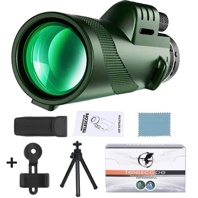 80x100 HD Zoom Monokular Teleskop: Leistungsstarke tragbare Ferngläser für Jagd, Camping und Outdoor-Reiseerkundung