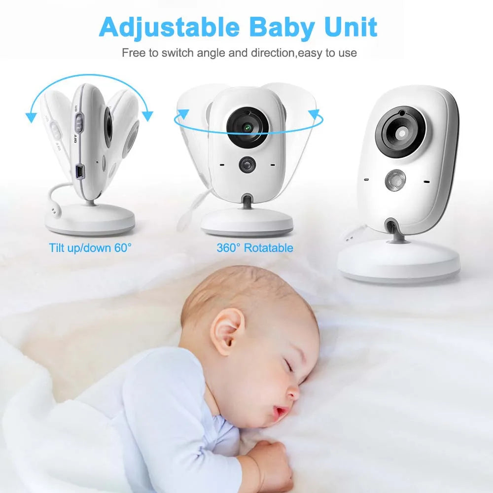 3,5-Zoll-Video-Babyphone mit Nachtsicht, Temperaturanzeige und Zwei-Wege-Audio