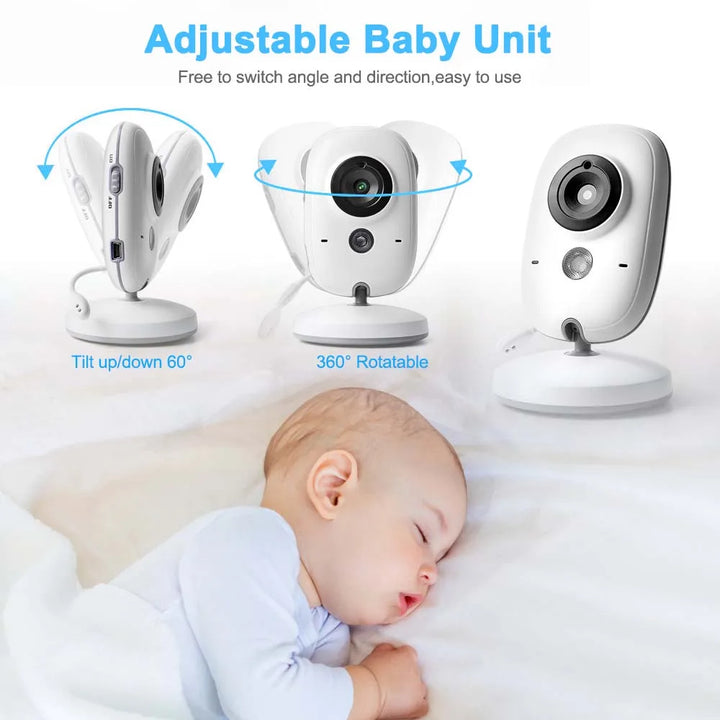 3,5-Zoll-Video-Babyphone mit Nachtsicht, Temperaturanzeige und Zwei-Wege-Audio