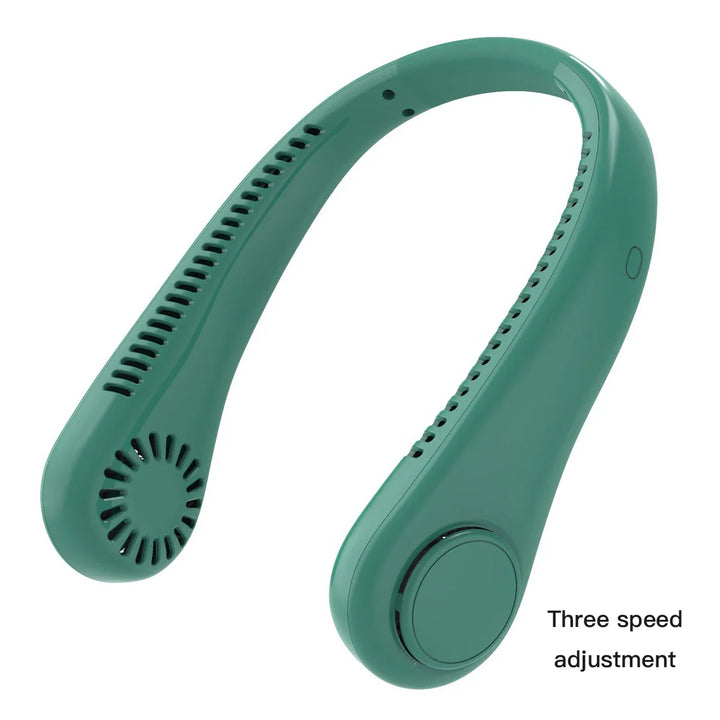 Tragbarer Mini bladelooser Nackenventilator mit Digitalanzeige - USB wiederaufladbarer Luftkühler für den Nacken, freihändiges Kühlerlebnis | Karnz