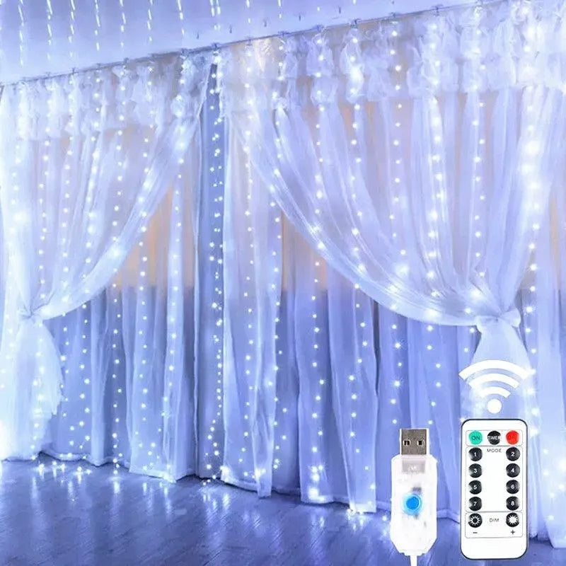Lichtervorhang LED – USB-gesteuerte Lichterkette für Fenster und Zimmerdeko | Karnz