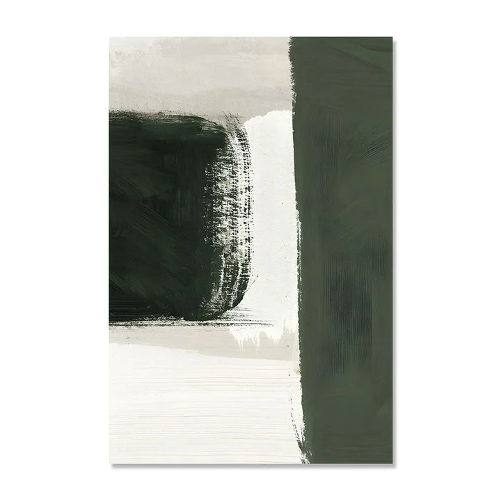 Moderne abstrakte grün beige weiße Pinselstrich Leinwanddrucke nordische Wandkunst für zeitgenössische Wohnzimmer Wohnkultur Kunstwerk | Karnz