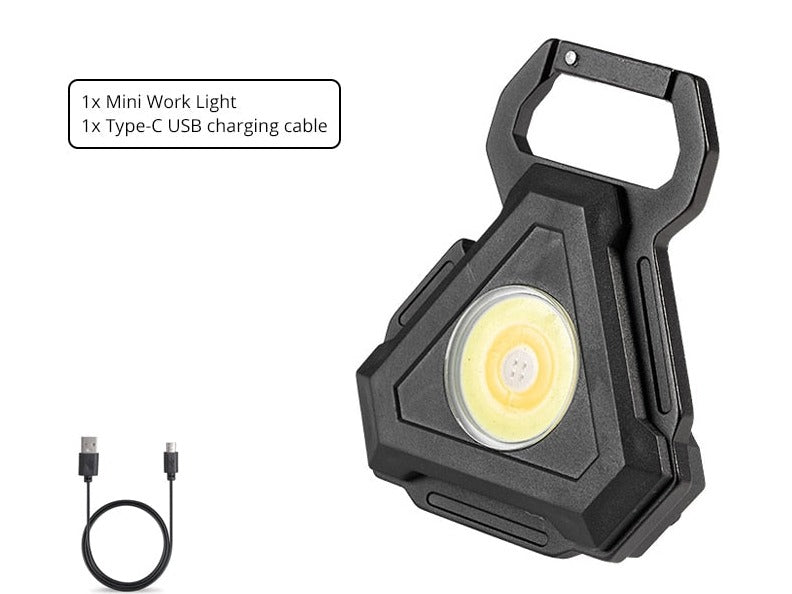 Mini-LED-Taschenlampe USB-Flaschenöffner Schlüsselanhänger | Karnz
