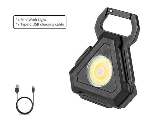 Mini-LED-Taschenlampe USB-Flaschenöffner Schlüsselanhänger | Karnz