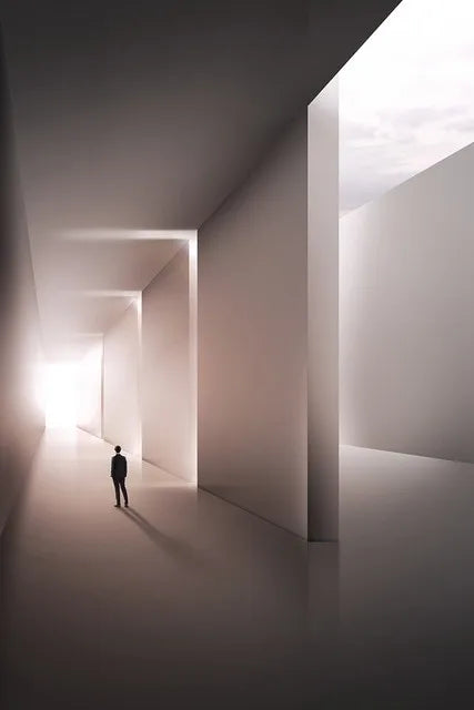 Moderne geometrische architektonische Landschaften Wandkunst Fine Art Leinwanddrucke Bilder für Studio, Home Office, Eingangsbereich Inspirierende Kunstdeko | Karnz